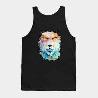 Lion Wild Animal Nature Watercolor Art Painting Tank Top